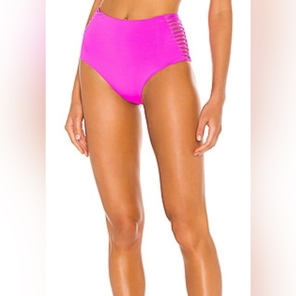 L*Space Harrington Bitsy Bikini Top and Bottom In Bright Fuchsia - Picture 3 of 6